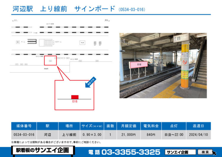 河辺駅　看板　03-016