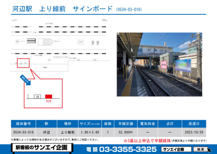 河辺駅　看板　03-019